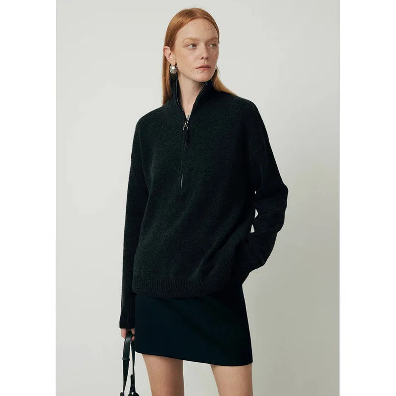 Loose lapels top bandage dress in black or mountain rain grey with long sleeves and wool fabric