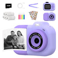 Children's plastic digital camera toy in pink, blue or purple with photography, video and game functions