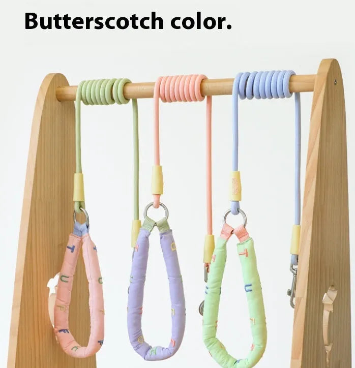 Polyester dog leash with 150cm hand holding rope in green, pink, purple, or raspberry powder colours