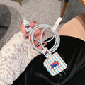Lambskin USB cable protection sleeve in cartoon puppy design protecting charging cable connection point