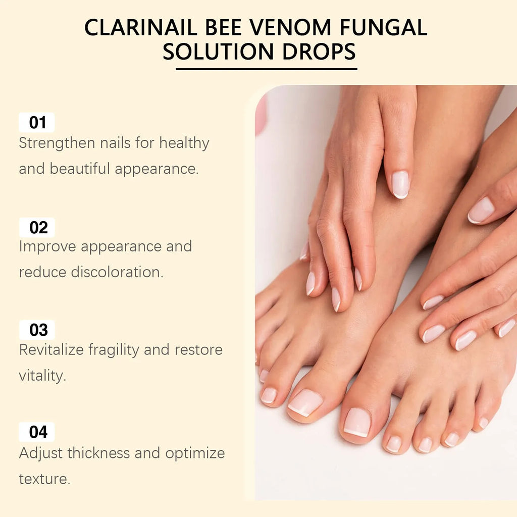 50ml nail fungus care solution bottle with bee venom and peppermint oil ingredients