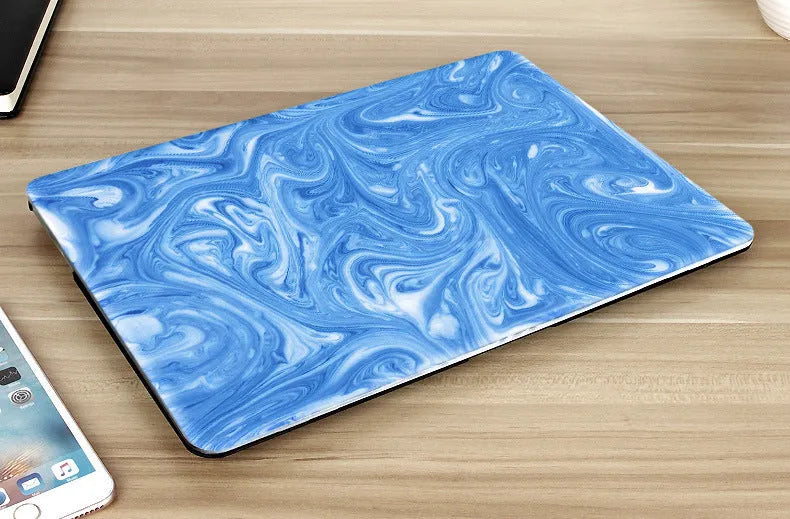 Plastic laptop case with marble pattern design for MacBook protection