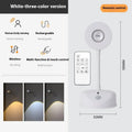 Geometric rechargeable wall lamp with remote control showing black and white colour options on modern interior wall
