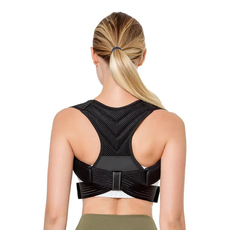 Black anti-humpback correction belt for posture support during sports activities