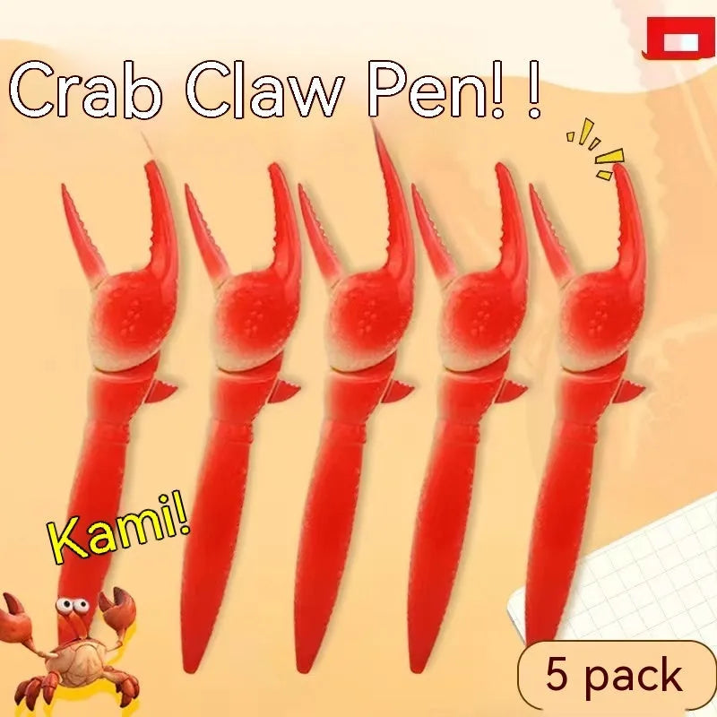 Crab-shaped clip ballpoint pen with pressing mechanism on a white background