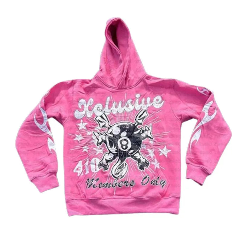 Loose street hipster pullover jumper with front pocket in medium-thick polyester fabric