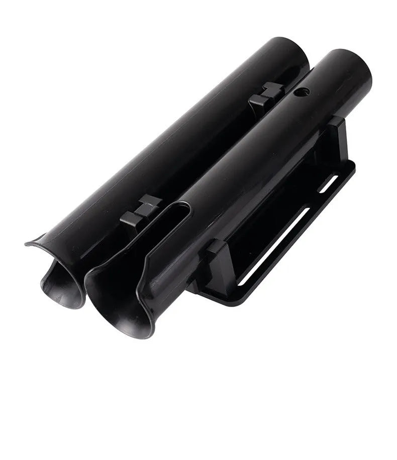 Carbon bicycle and motorcycle fishing rod rack with double-layer plastic rod frame