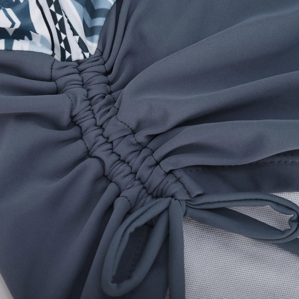 Women's split bikini swimsuit without steel belt or chest pads in pictured colour.