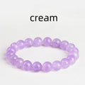 Lavender amethyst geometric bracelet with water ripple design showing nine bead size options from 6-6.8mm to 17-17.8mm diameters