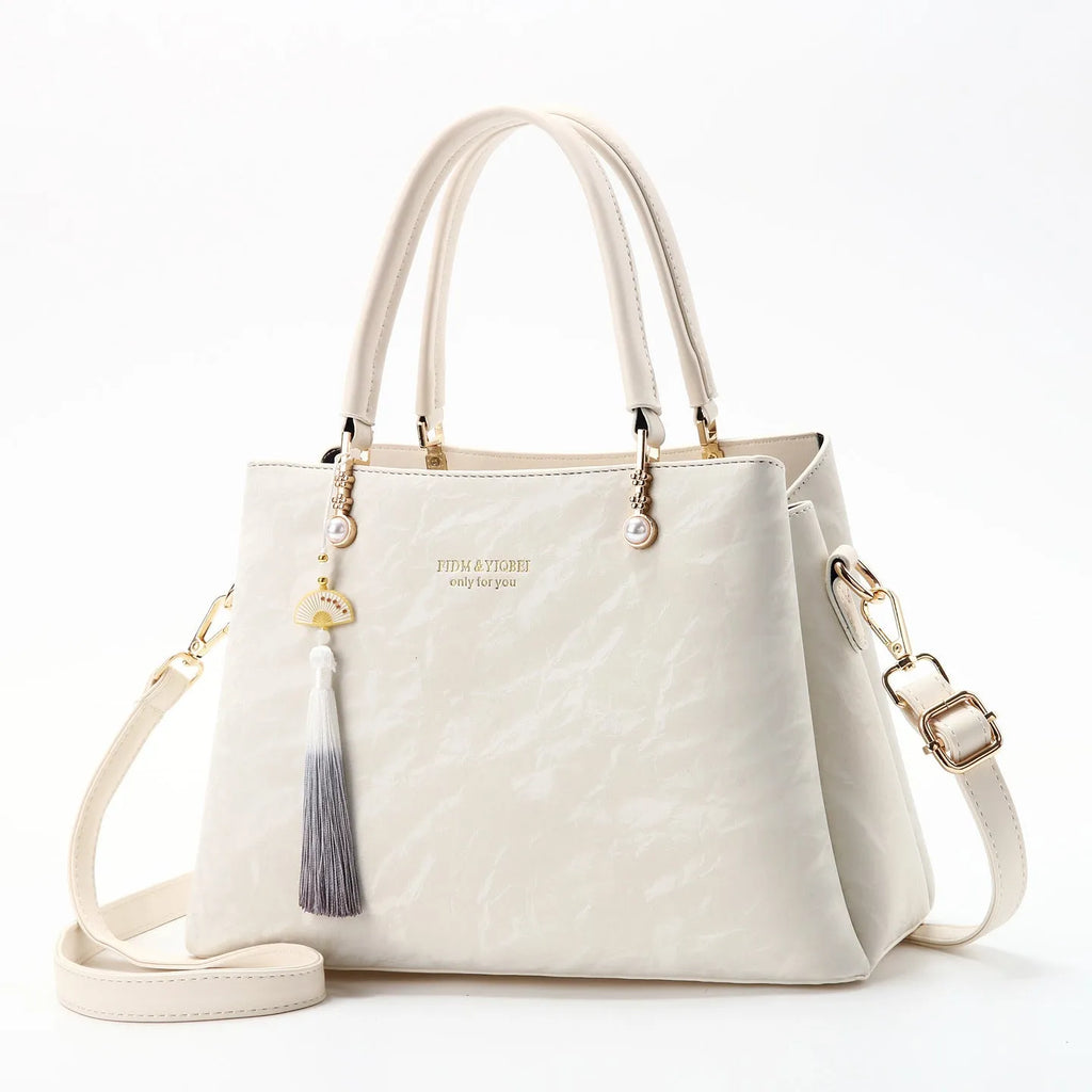 Women's large capacity PU shoulder bag in urban simplicity style with horizontal square shape