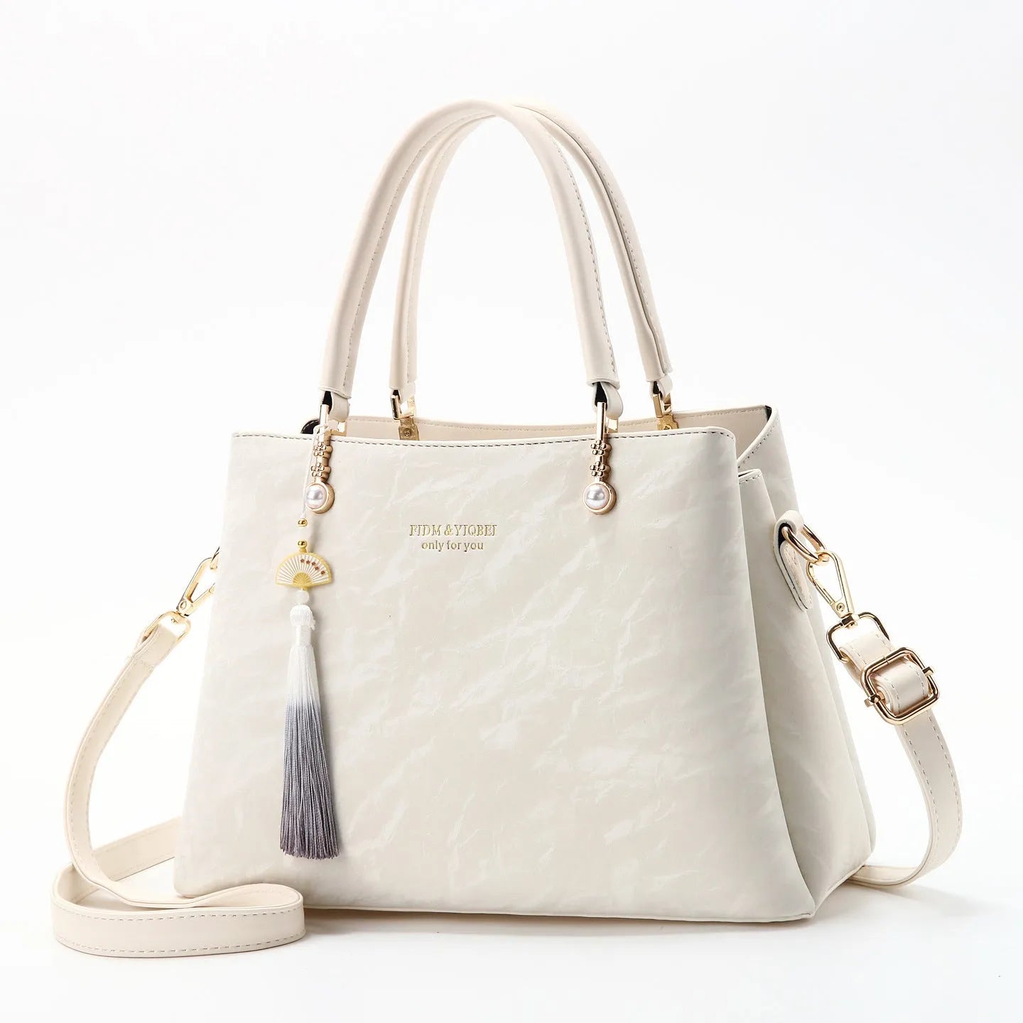 Women's large capacity PU shoulder bag in urban simplicity style with horizontal square shape