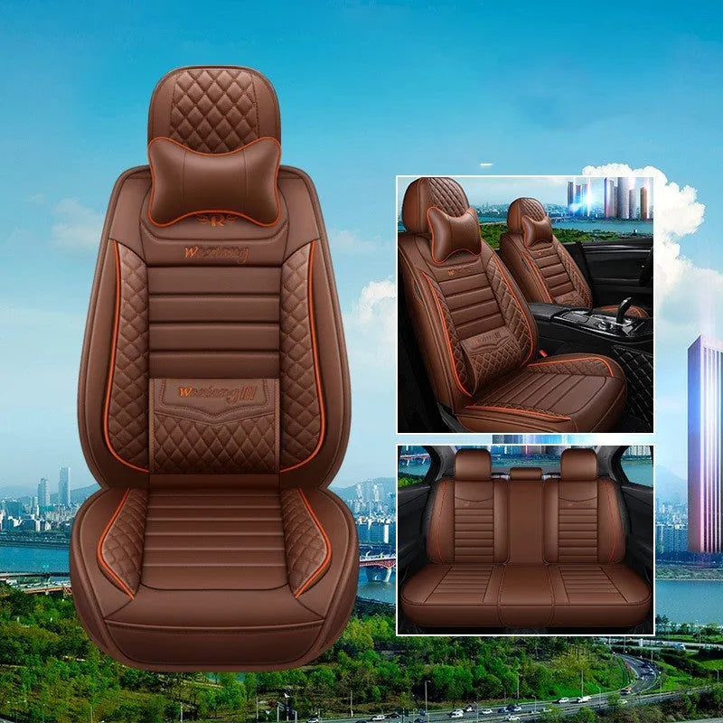 Five Four Seasons car seat cushion with high elastic sponge, leather cover, 65x55x25cm, in sports red colour