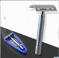 Superior Double Edged Safety Razor with storage box and blade on counter