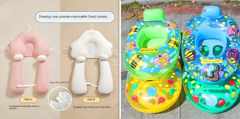 U-shaped baby head shaping pillow in pure cotton fabric with detachable support column