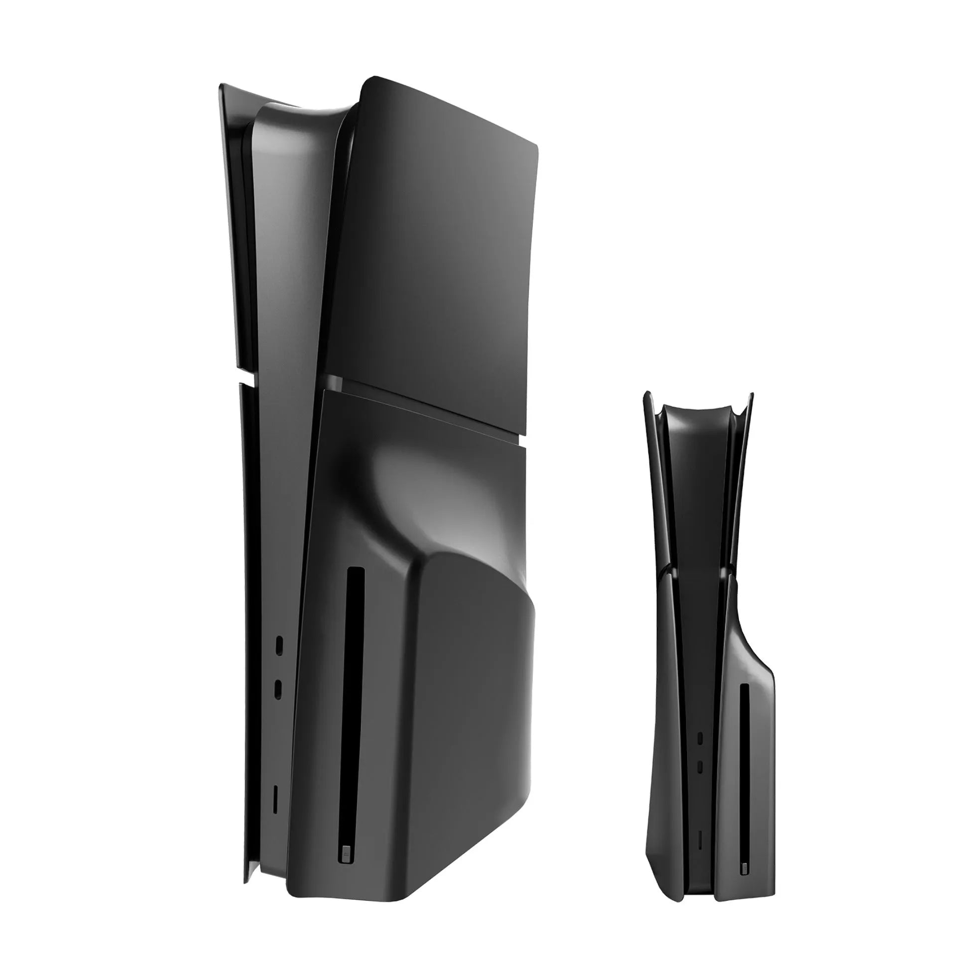 PS5 Slim replacement shell in multiple colours showing 25 x 24 x 6.5 cm dimensions and ABS plastic construction