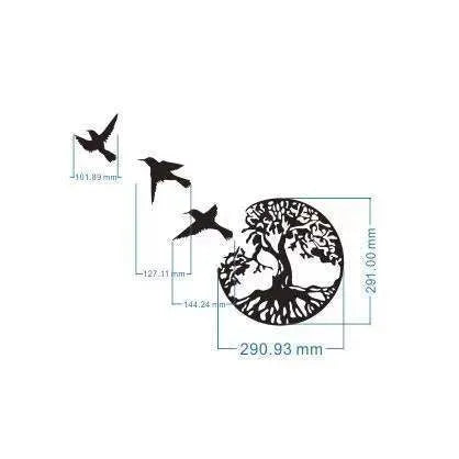 Black electroplated iron wall art hanging ornament with modern simple design and mounting straps