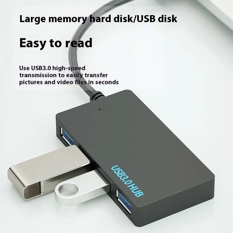 Multi-computer USB extender with 20cm cable showing USB 3.0 ports and Type-C connector options