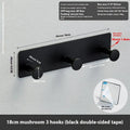 Iron screwless wall hook with mushroom-shaped hooks and traceless adhesive for 5kg load