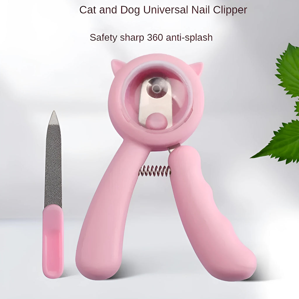 Professional stainless steel pet nail clipper with curved blades for dog and cat claw trimming
