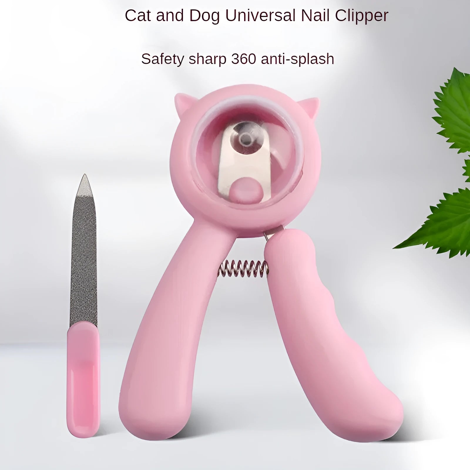 Professional stainless steel pet nail clipper with curved blades for dog and cat claw trimming
