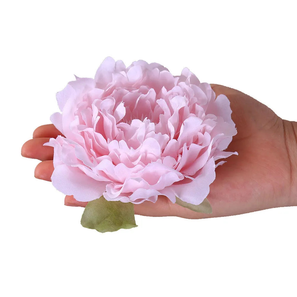 Silk simulation peony flower head in multiple colours for wedding and photography decor