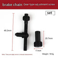 Chainsaw chain tension adjustment accessory kit with nylon thread spools and gear components
