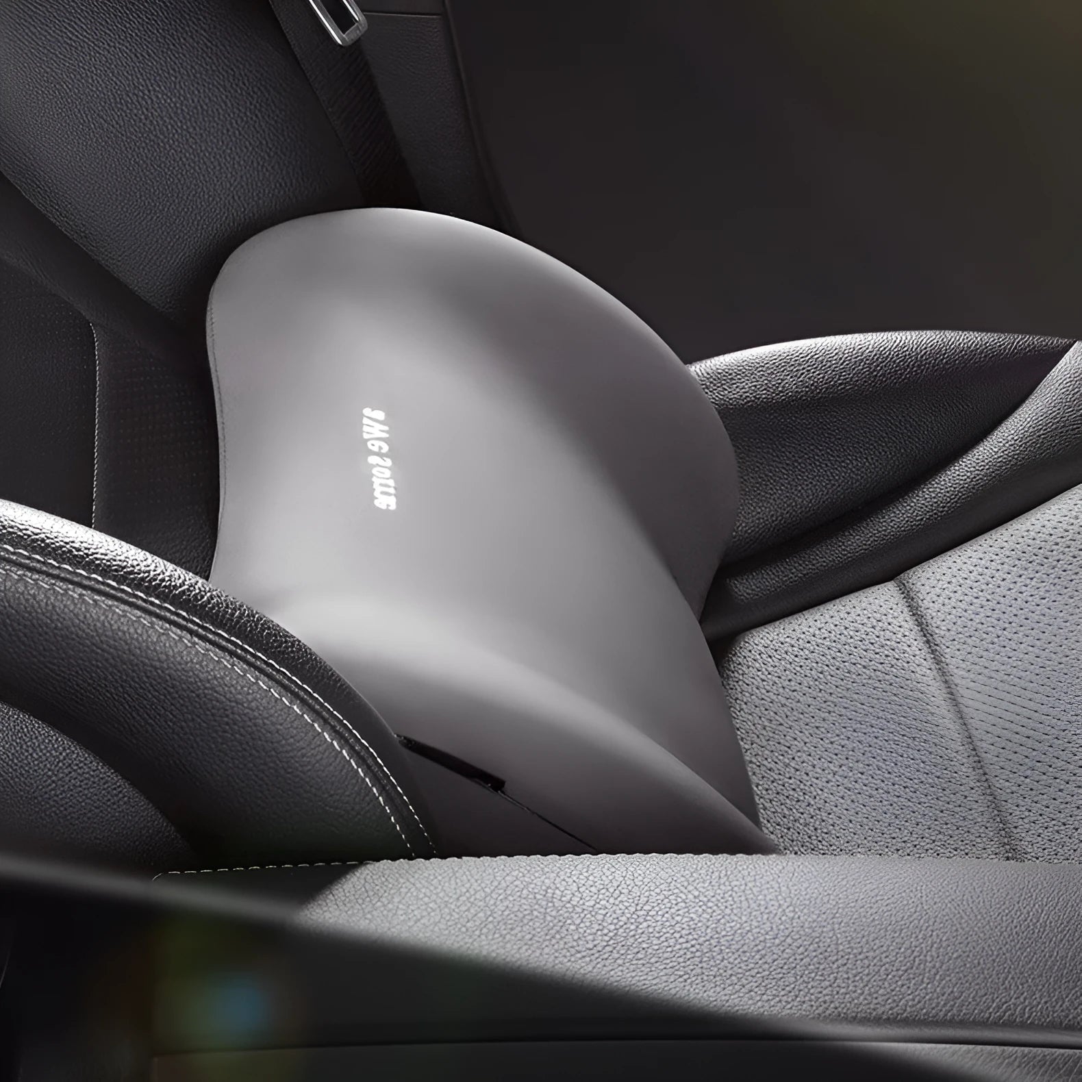 Car headrest and lumbar support pillow set in matching colours with cloth fabric and cotton filling