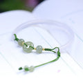 Hand-woven white agate half bracelet with 6mm beads and peace buckle closure