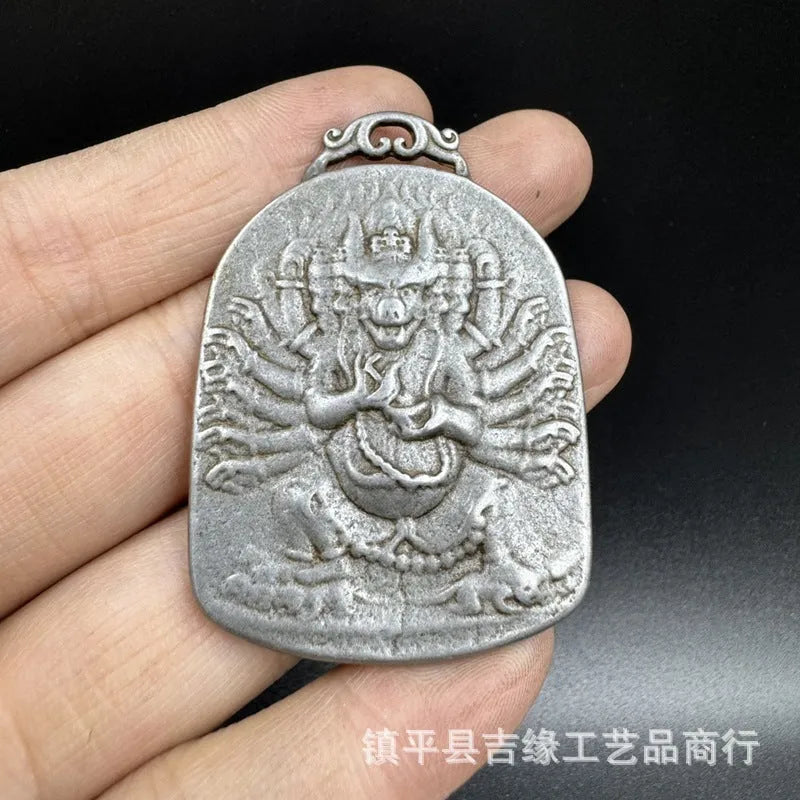 Chinese-style iron geometry pendant hanging ornament with traditional design patterns