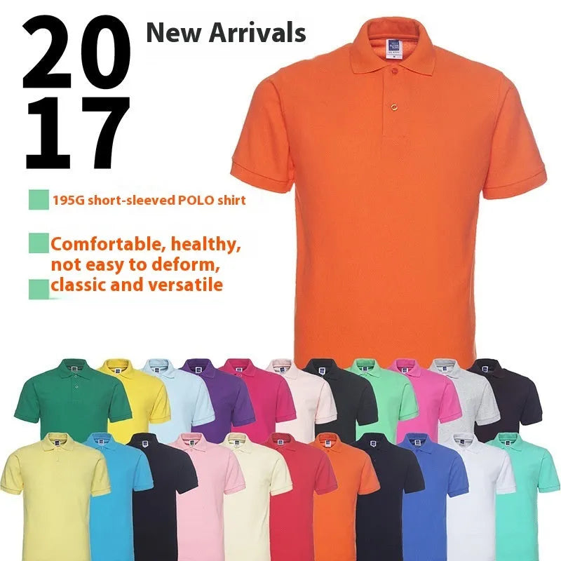 Men's plus size loose fit cotton blend polo shirt in a solid colour on a hanger.