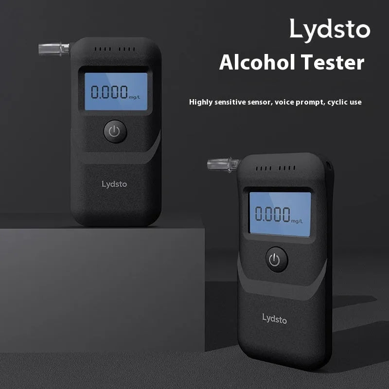 Black household alcohol tester for breath analysis and drunk driving prevention