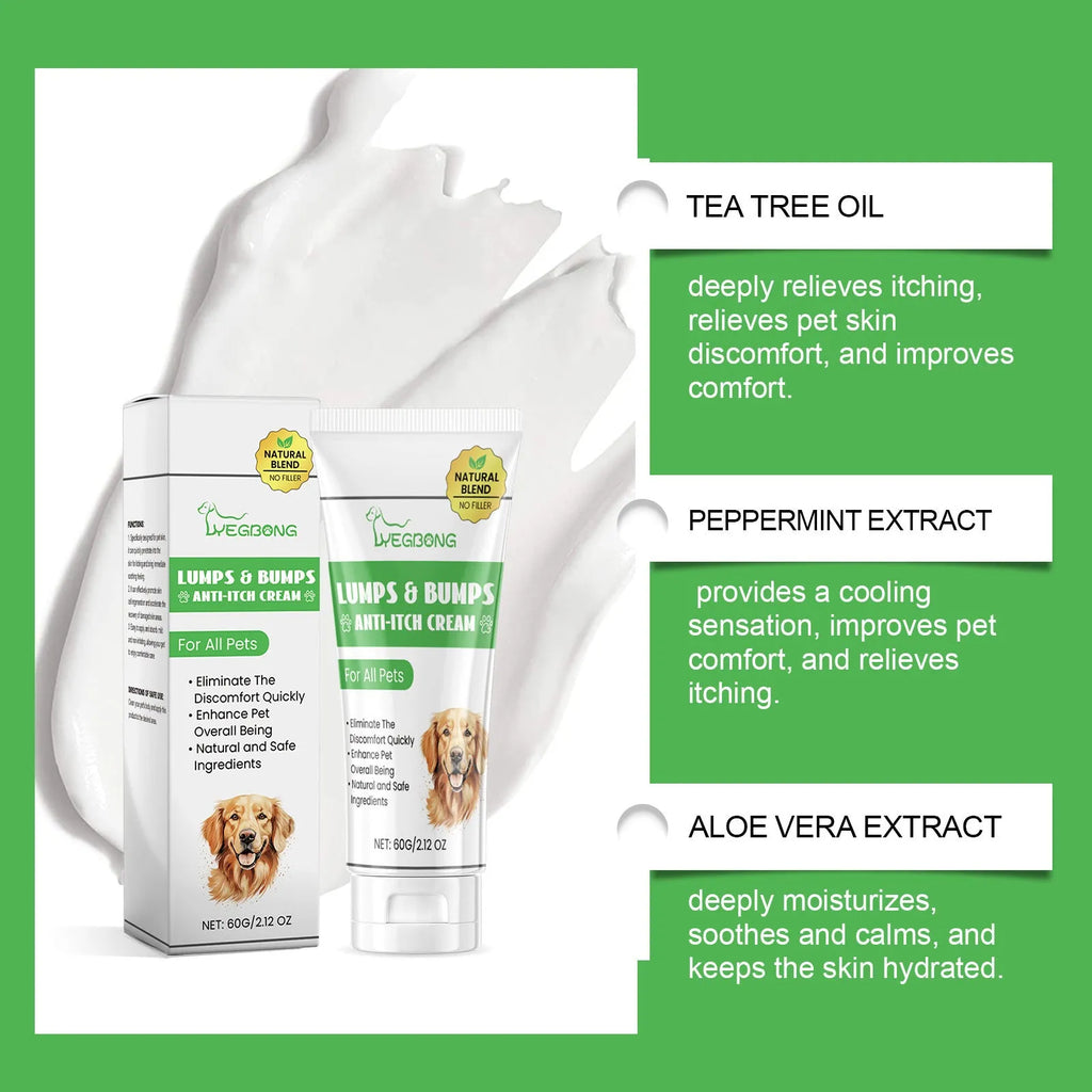 60g pet itch relieving cream tube for cats with tea tree oil and aloe vera extract