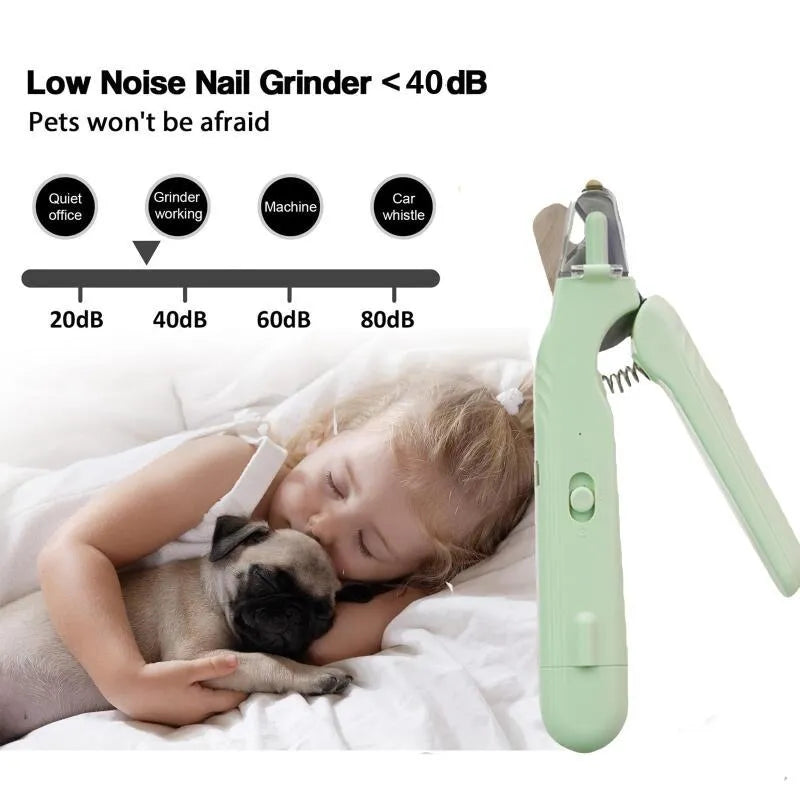 2-in-1 pet nail clipper with LED light, stainless steel blades, 180 x 41 x 22 mm, for dogs and cats