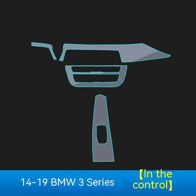 Transparent TPU protective film for BMW 3 Series dashboard and interior panels
