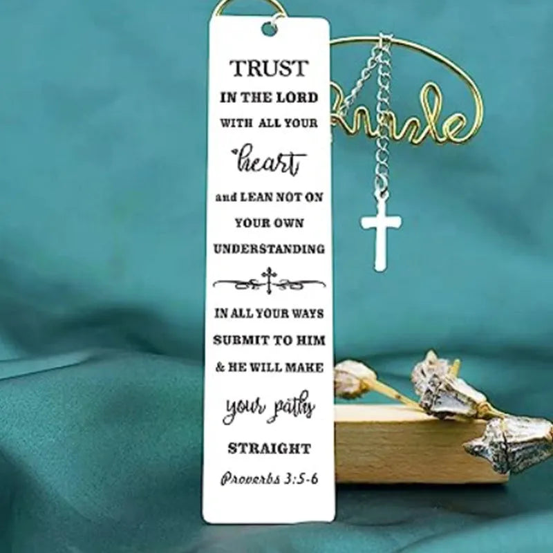 Stainless steel Bible verse bookmark with European style design in CFS5170 steel colour