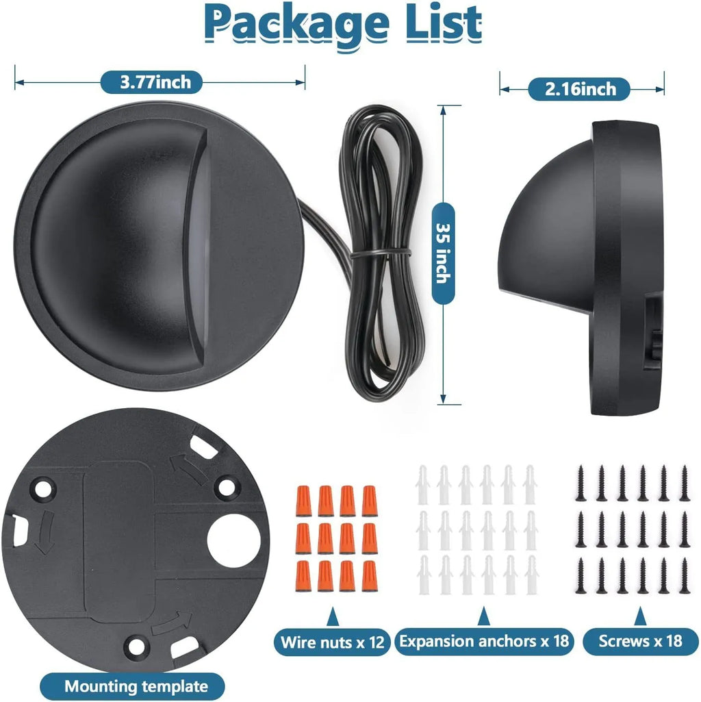 Low voltage outdoor step light with IP67 rating and 96x55mm dimensions for garden path illumination