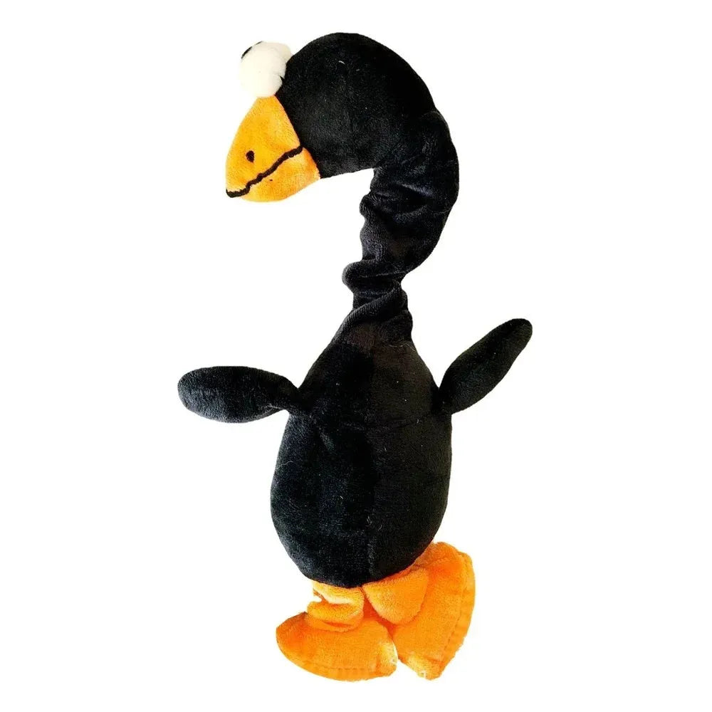 Black screaming chicken sound dog toy made of rubber, measuring 20cm long, with bite-resistant design for interactive play