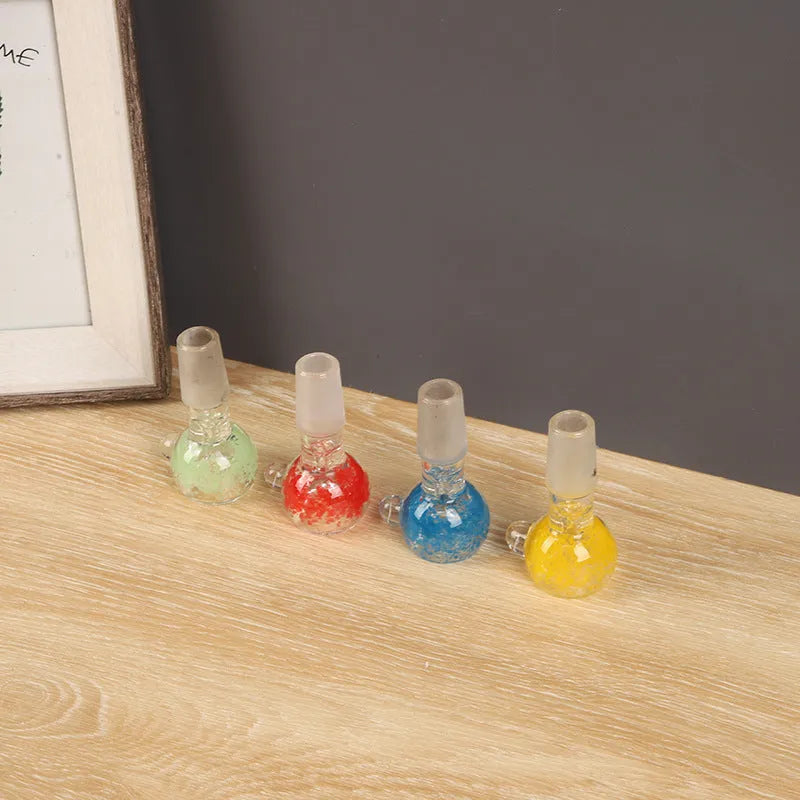 7cm transparent coloured glass trumpet pipe for cigarettes, available in red, green, blue, yellow