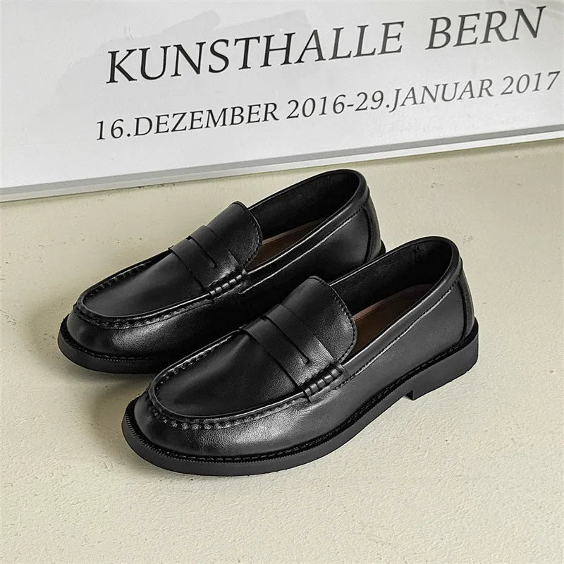 Men's slip-on casual shoes in microfiber, shown in apricot colour with a rubber sole.