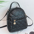 Korean style embroidered backpack in pink with sandwich pocket and soft carry handle