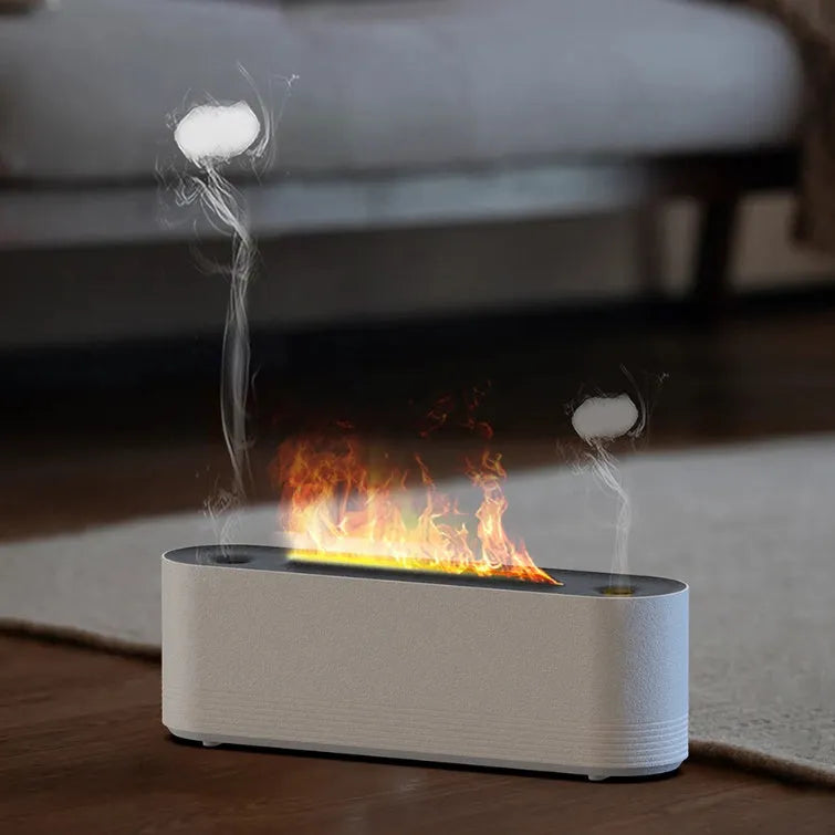 Black Flame Air ultrasonic humidifier diffuser with coloured LED lights and mist output