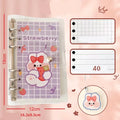 A6 loose-leaf coil notebook with girls heart design, showing 6-hole binding and compact 90x170mm size