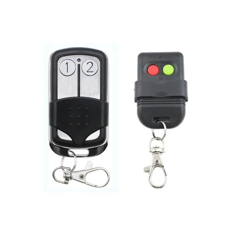 Black plastic dial remote control handle with two keys, SMC5326 chip, for 330MHz or 433MHz door control systems.