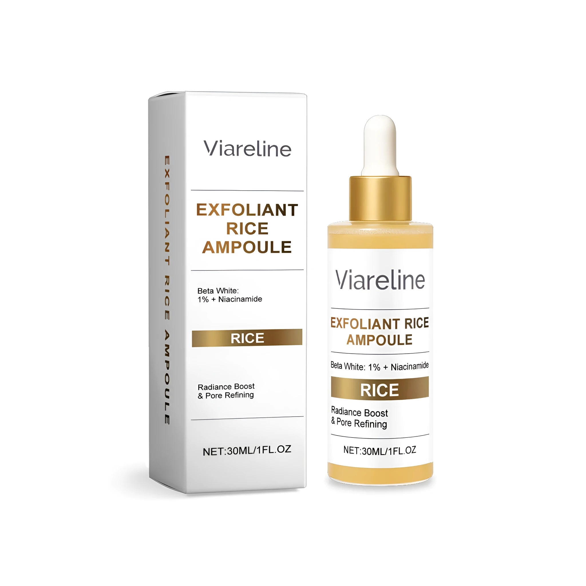 30ml bottle of exfoliating rice liquid for skin hydration and texture improvement