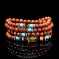 Golden star stone mantra bracelet with 108 beads and fu character pendant
