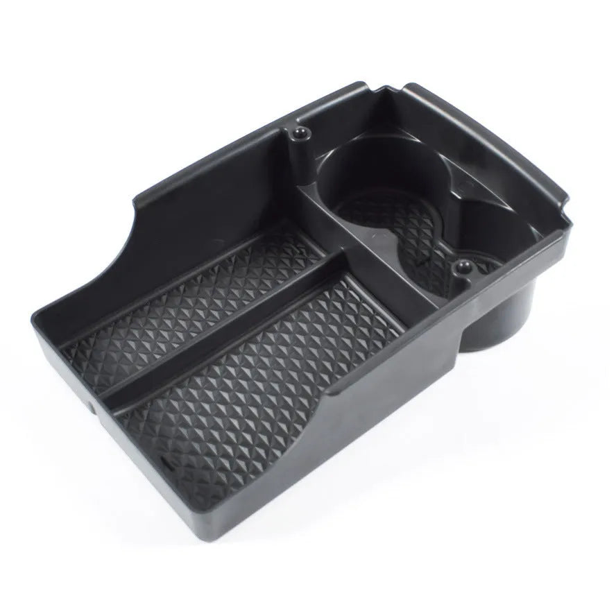 Plastic storage box organiser for Tesla Model 3, Model X, and Model S centre console.