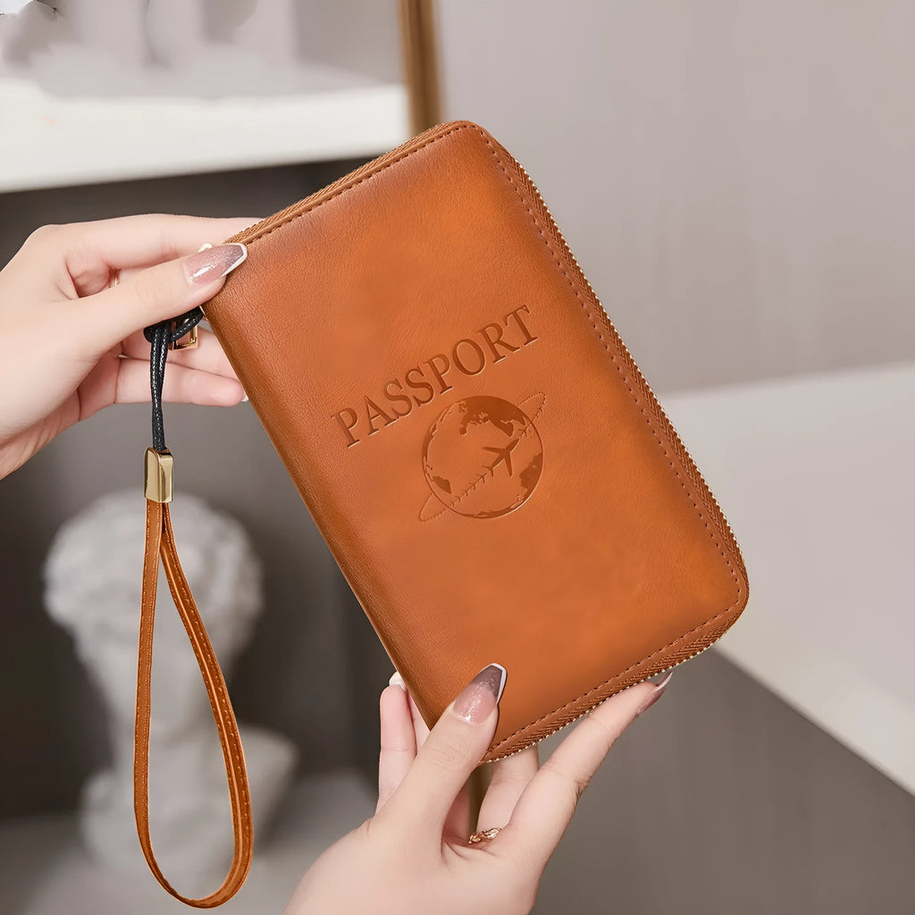 Multifunctional travel document package in various colours with waterproof and anti-theft features