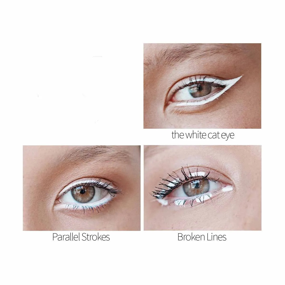 Box of 12 white waterproof eyeliner pencils with high gloss finish for eye brightening