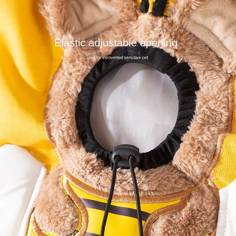 Little Bee Design canvas pet carrier shoulder bag with 3D animal pattern and side head opening