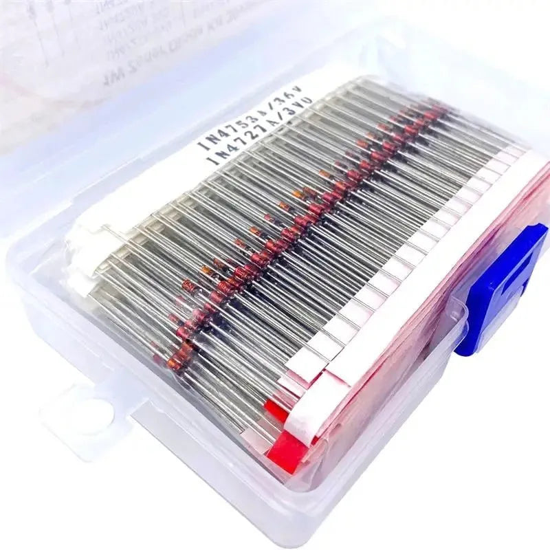 1W Zener diode in boxed package with 50V reverse breakdown voltage for circuit protection